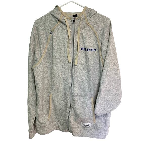 Rhone x Peloton Gray Full Zip Cotton Blend Hoodie Sweatshirt Size Large - Picture 1 of 8